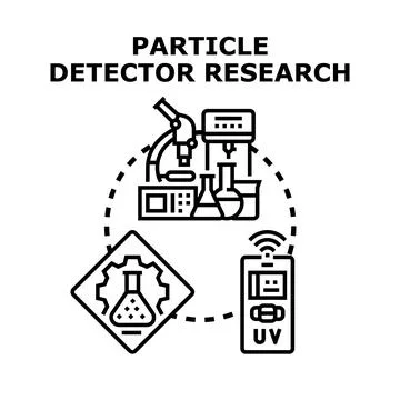 Particle detector research for scientific technology and development Illustrazione stock