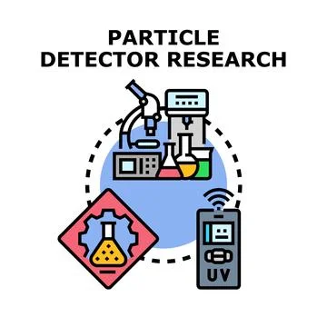 Particle detector research for scientific technology and development Illustrazione stock