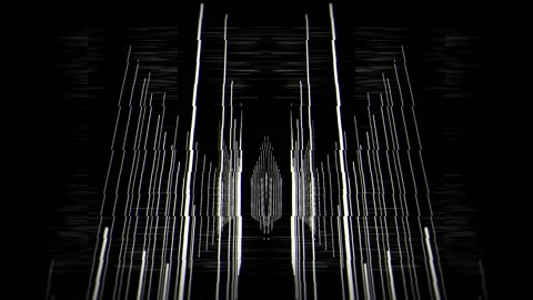 Particle Displacing Silver Shiny String Black Background VJ Loop Stock Footage 94020132