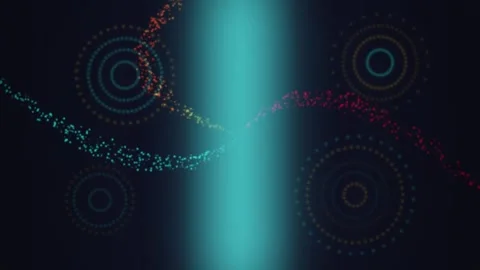 Particle dust streams crossing radar rings seamless loop background Stock Footage 344972285