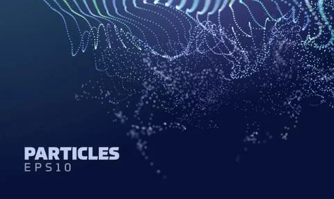 Particle dust vector abstract vector background. Data falling. Data fade Stock Illustration