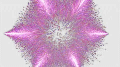 Particle exploding in flower shape, transparent background, Alpha Channel ready. Stock Footage 241928011