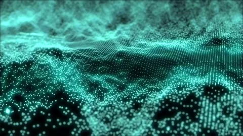 Particle explosion abstract motion background. A wave of blue neon Stock-Footage 131297672