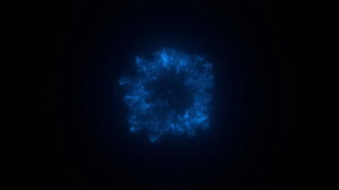 Particle Explosion. Blue Particles Burst. Particle Shockwave. Particle Blast Stock Footage 296042294