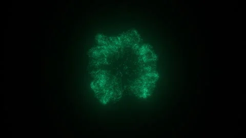 Particle Explosion. Green Particles Burst. Particle Shockwave. Particle Blast Stock Footage 296042309
