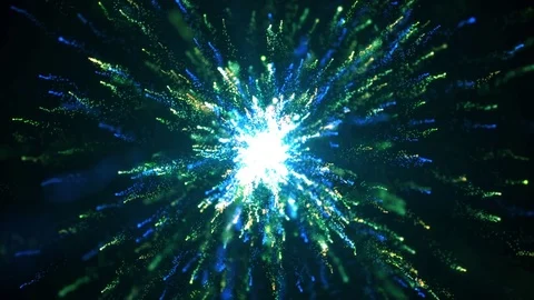 Particle Explosion, Nebula Motion Effect, Motion Blur, Space Animation, Full HD Stock Footage 77112916