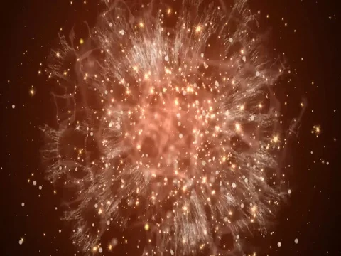 Particle Explosion Red Stock Footage 73619160