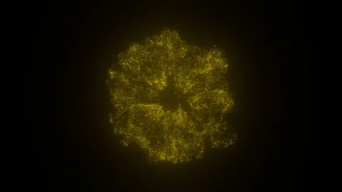 Particle Explosion. Yellow Particles Burst. Particle Shockwave. Particle Blast Stock Footage 296042317