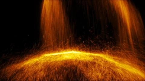 Particle Falling down on an invisible ball Stock Illustration