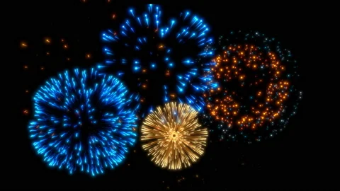 Particle fireworks background celebration Stock Footage 205544086