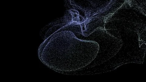 Particle flow, digital data visualization, technology and science background Stock Illustration
