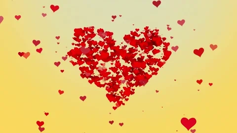 Particle Flying red hearts. Stock-Footage 187607662