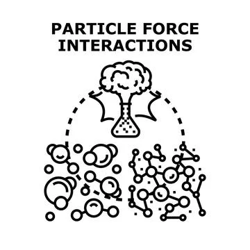 Particle force interactions between atoms and molecules Stock Illustration