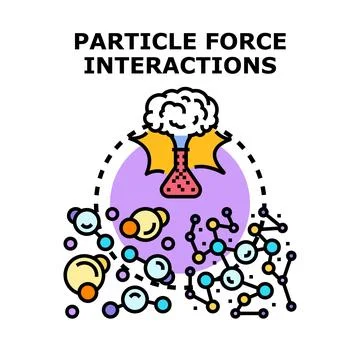 Particle force interactions between atoms and molecules Stock Illustration