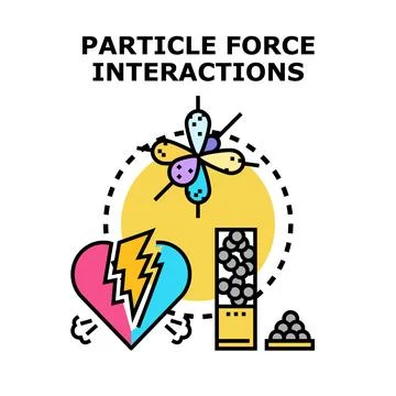 Particle force interactions concept vector icon Stock Illustration