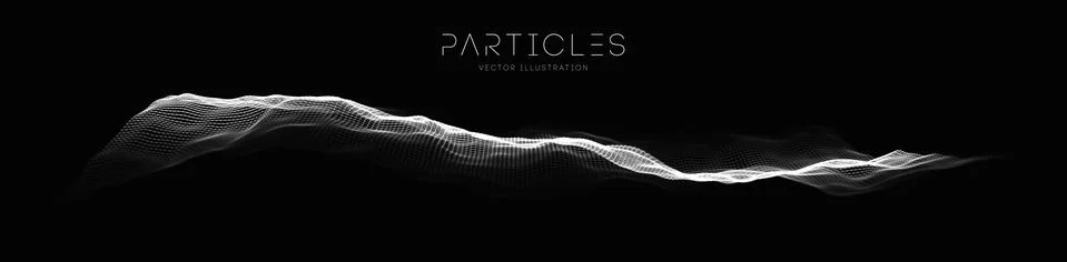 Particle future abstract tech background. Vector sound wave technology Stock Illustration