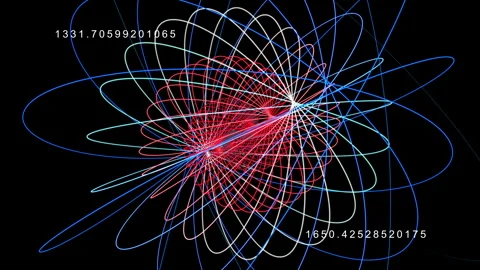Particle generated mathematic like world 001 Video stock 266425582