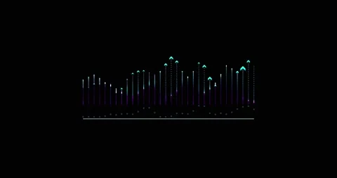 Particle graph lines, HUD lines in motion. High tech futuristic graphics. FHD Stock Footage 171720195