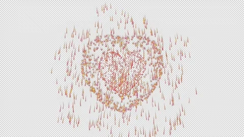 Particle heart explosion on transparent background Stock Footage 278313643