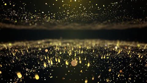 Particle Light Flowing Background is a golden glittering particles flowing loopd Stock Illustration