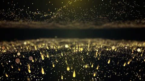 Particle Light Flowing Background is a golden glittering particles flowing loopd Stock Illustration