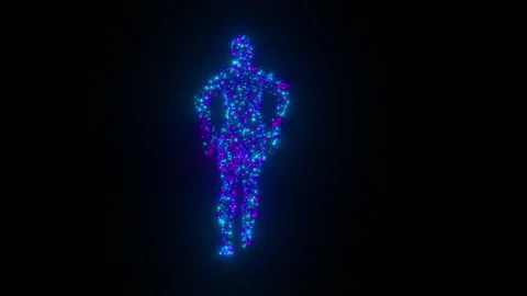 Particle man dancing Stock Footage 307957689