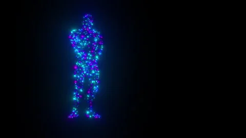 Particle man dancing Stock Footage 307958100
