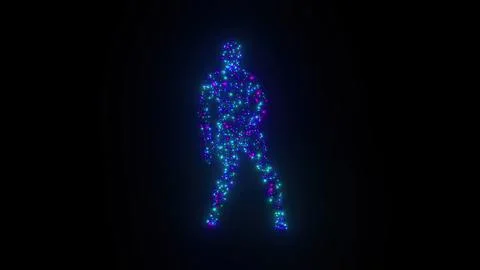 Particle man dancing 스톡 일러스트