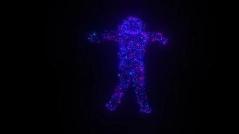 Particle man dancing 스톡 일러스트