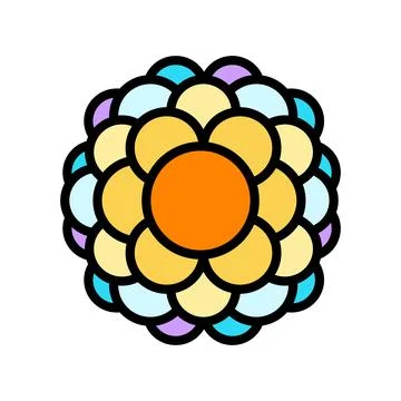 Particle molecular structure color icon vector illustration Stock Illustration