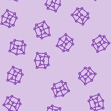 Particle molecular structure line vector seamless pattern Stock Illustration