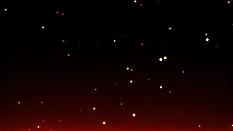 Particle motion with red embers and sparks on dark background for fire effect Stock Footage 340326243