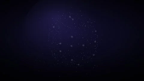 Particle Network Bloom Loop - Dark Blue Generative Node Backdrop Video stock 341955641