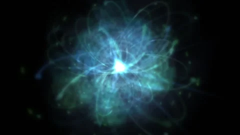 Particle physics atomic structure simulation. Stock Footage 247483820