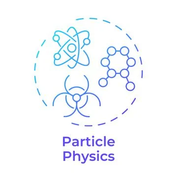 Particle physics blue gradient concept icon Stock Illustration
