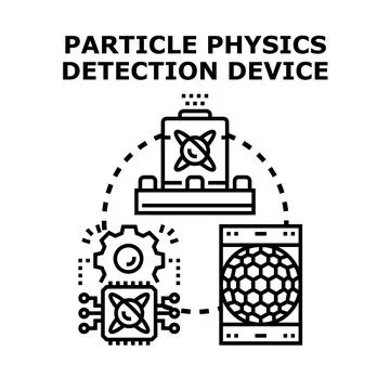 Particle physics detection device analyzing scientific research data Stock Illustration