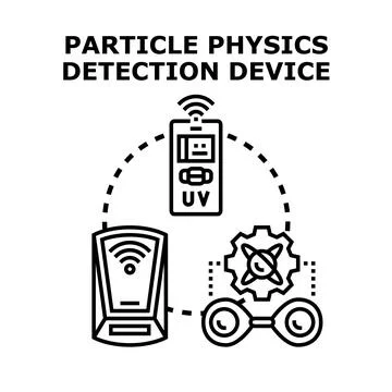 Particle physics detection device concept detecting elementary particles Ilustración de archivo