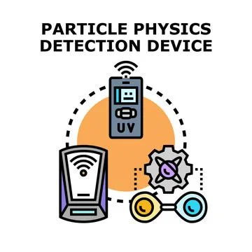 Particle physics detection device concept detecting elementary particles Stock Illustration
