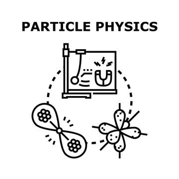 Particle physics exploring subatomic structure and energy Иллюстрация