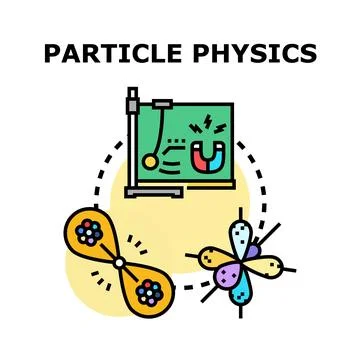 Particle physics exploring subatomic structure and energy Stock Illustration