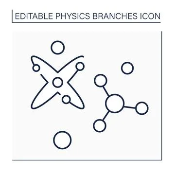 Particle physics line icon Stock Illustration
