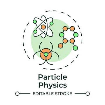 Particle physics multi color concept icon Stock Illustration