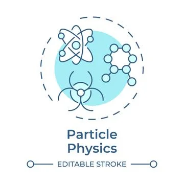Particle physics soft blue concept icon Stock Illustration