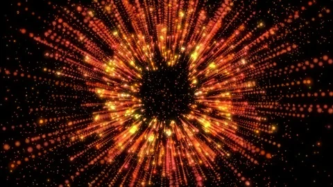 Particle Random Small Sphere Dot Line Center Splatter Tunnel Flowing Motion Stock Footage 98767151