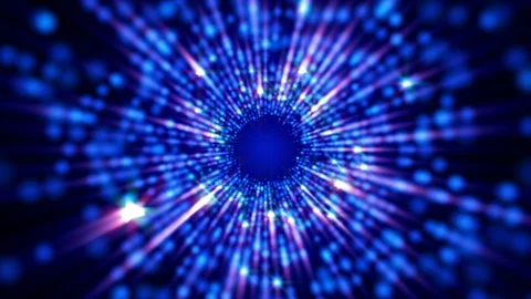 Particle Random Small Sphere Dot Center splatter Tunnel Flowing Motion Stock Footage 101526168