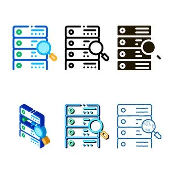 Particle research series algorithm icon vector outline Illustrazione stock