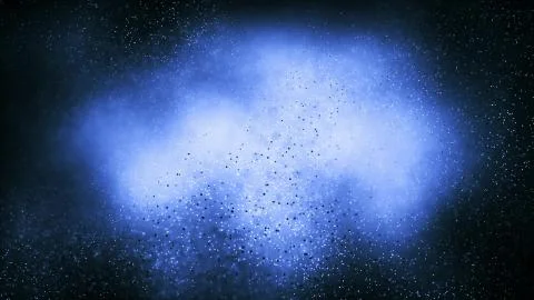 Particle seamless background on blue science concept. Stock Illustration