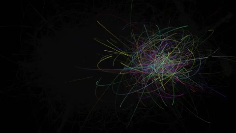 Particle simulation point gravity solar system Stock Footage 171684440