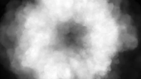 Particle smoke clouds vortex. Abstract smoke ring tunnel. Alpha channel mask Stock Footage 146446389