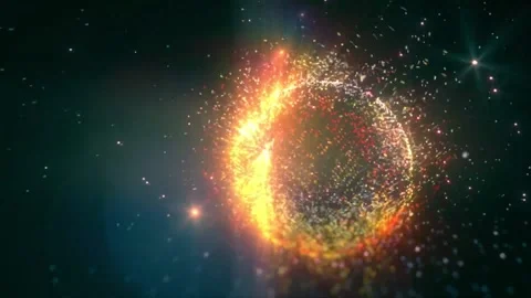 Particle Sphere in Space Moving Background Loop Stock Footage 170796831